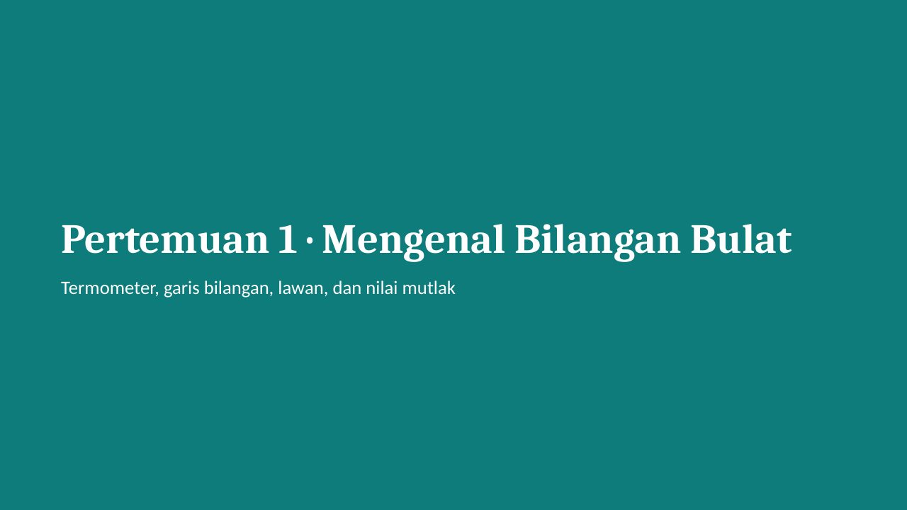 Slide 3: Pertemuan 1 · Mengenal Bilangan Bulat