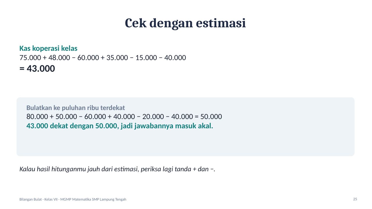 Slide 25: Cek dengan estimasi